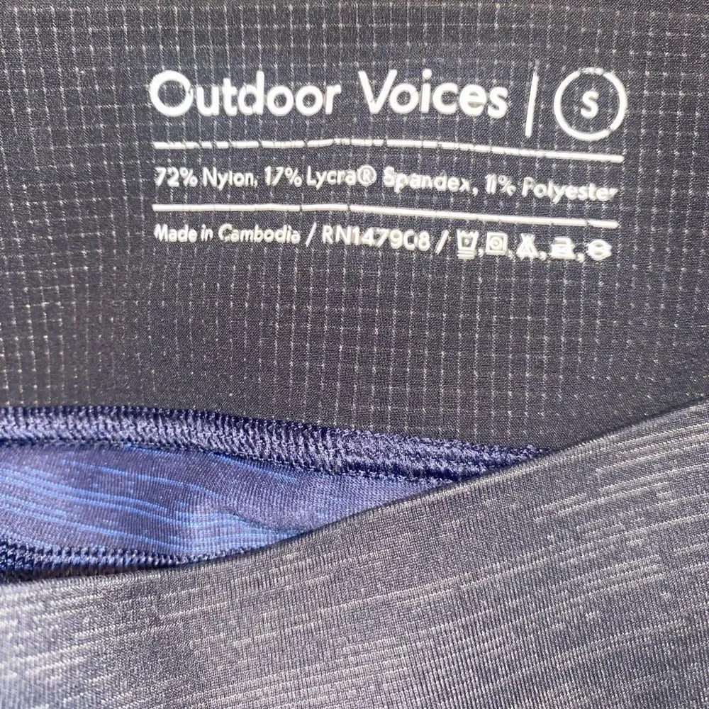 OUTDOOR VOICES Women’s Blue Black Crop Leggings